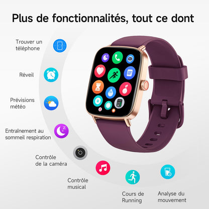 AEAC Smartwatch mit Telefonfunktion, 1.85 Zoll HD Display, IP68