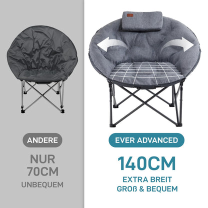 EVER ADVANCED Luxus Moonchair XXL Campingstuhl - Grau