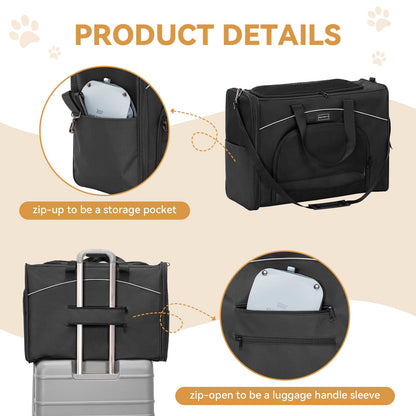 Petsfit Hundetasche Flugzeug Transporttasche Hund Katze L Schwarz