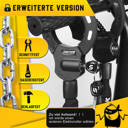 AMZLOCK E-Scooter Schloss AMZ001, 8 mm Kettenschloss, 75 cm