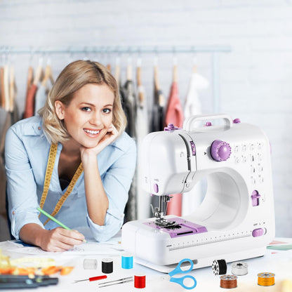 EasySew 12-Stiche Mini-Nähmaschine tragbar – mit Anschiebetisch
