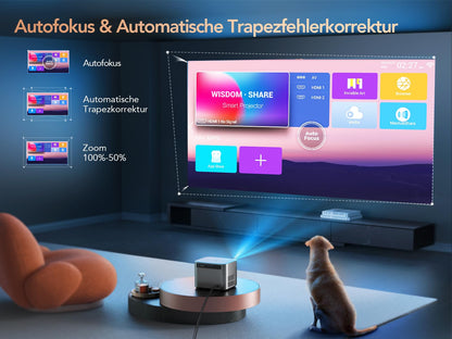 TOPTRO Heimkino Beamer 1080P 25000 Lumen 4K Unterstützung