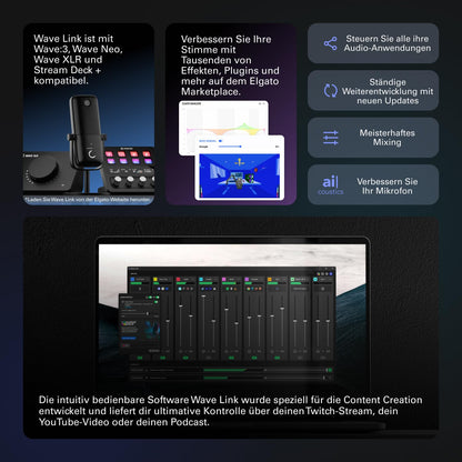 Elgato Wave:3 USB Kondensatormikrofon für Streaming - Weiss