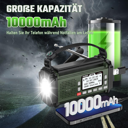 PRUNUS J-924 Kurbelradio DAB+/UKW Notfallradio mit Bluetooth