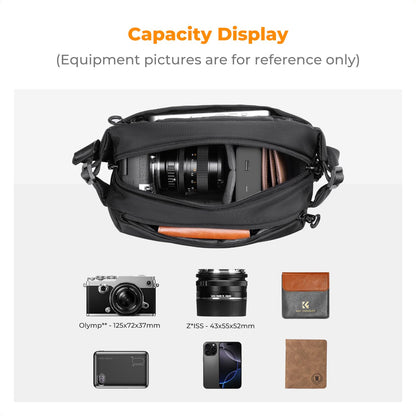 K&F Concept Kameratasche Klein S, Fototasche für DSLR/SLR, Schwarz