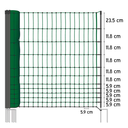 VOSS.farming Geflügelnetz Classic, Hühnerzaun, 112 cm, 25 m, grün