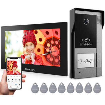 TMEZON IP Video Türsprechanlage 2-Draht - 7'' Touchscreen 1 Familie