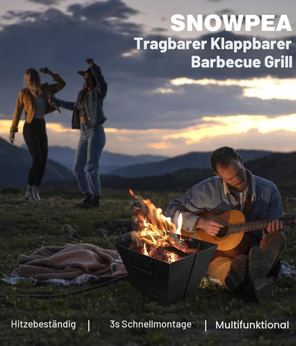 Snowpea Feuerstelle FP-01 – tragbare Feuerschale mit Grillrost