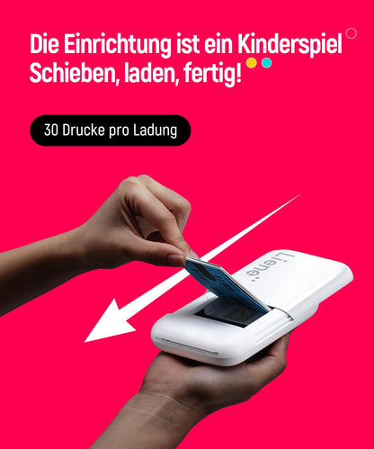 Liene Pearl K100 Mini Fotodrucker 5x7,6cm – 50 Blatt Zink-Papier