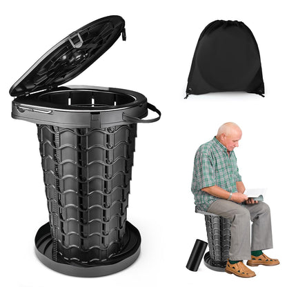 Hesanzol Campingtoilette XXL, faltbare Reisetoilette, höhenverstellbar bis 47,5 cm
