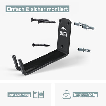 Borgen Fahrrad-Wandhalterung Pedalhalterung, belastbar bis 32 kg