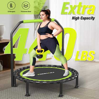 ZCMHAXJ Trampolin klappbar, Ø 101,6 cm, bis 204 kg, mit Haltegriff