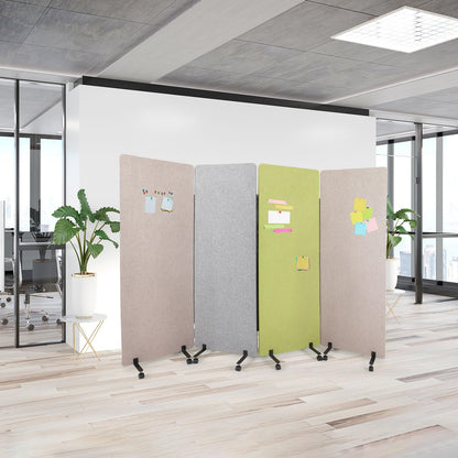 hjh OFFICE FLEXMIUT Mobile Akustik Trennwand Hellgrau 177x60cm