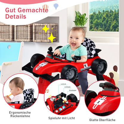 COSTWAY 4 in 1 Lauflernhilfe Gehfrei Autoförmig – Rot