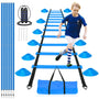 ZPONEED Fussball Trainingszubehör, 6m Koordinationsleiter, 10 Hütchen, Springseil, Slalomstangen Fussball Trainingsset Set, 6 Slalom Poles, für Koordinationstraining, Slalom, Fußball, Hundesport