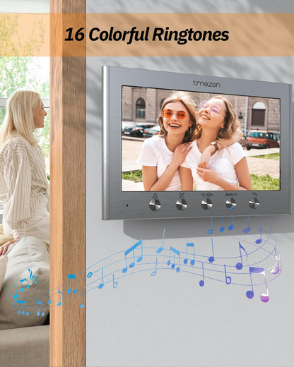 TMEZON Video Türsprechanlage 2-Familienhaus mit 7-Zoll-Monitor