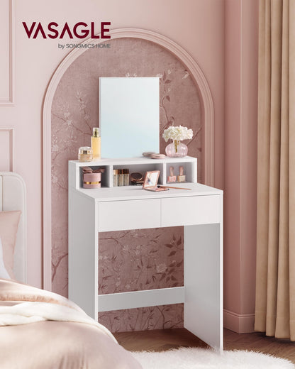 VASAGLE Schminktisch Frisiertisch mit Spiegel RDT103W01 Weiss