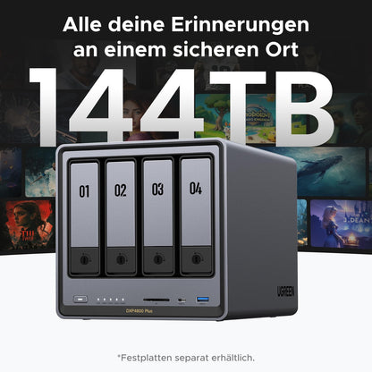 UGREEN NASync DXP4800 Plus 4-Bay Desktop-NAS, 10GbE, ohne Festplatten