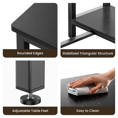 Bealife Bartisch mit Barhocker-Set - Küchentisch mit Ablagen Schwarz