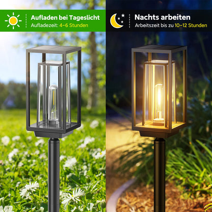 PUAIDA Solarlampen für Aussen Garten, 4er-Set Solarleuchten IP65