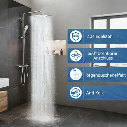 HAUSPROFI Antikalk-Duschkopf Regendusche Edelstahl 30 cm Chrom