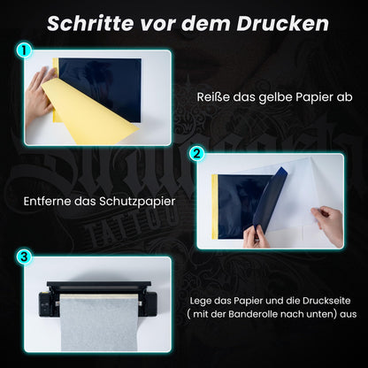 TATTMUSE A887 Tattoo Drucker Bluetooth mit 10 Blatt Transferpapier