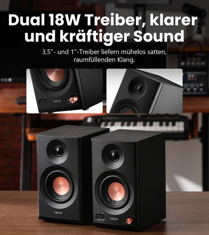Edifier MR3 Kompakte Studio-Lautsprecher Bluetooth - Schwarz