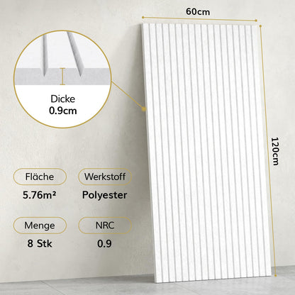 TONOR Akustikpaneele selbstklebend Schalldämmung 8er-Set - Weiss