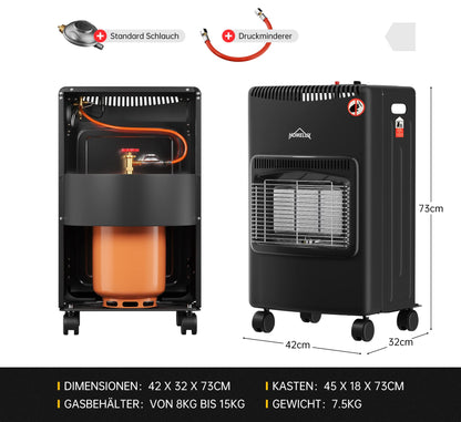 HOMELUX Gasheizung Infrarot 4200 W - Innenraum inkl. Schlauchset