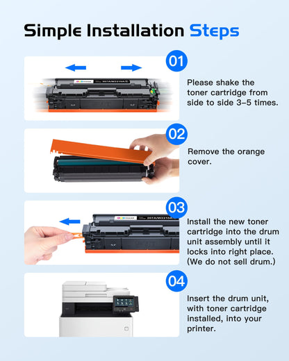 HP Kompatibler Toner 207A/207X Schwarz - 4er-Pack mit Chip