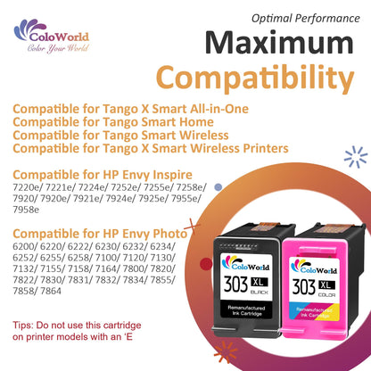 ColoWorld 303XL Druckerpatronen Multipack kompatibel für HP 303