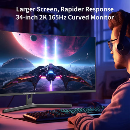 Minifire MFG34C5Q Gaming Monitor – 34" UWQHD 165Hz Curved