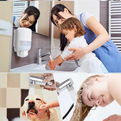 DETBOM Waschtischarmatur ausziehbare Brause Einhebelmischer Chrom