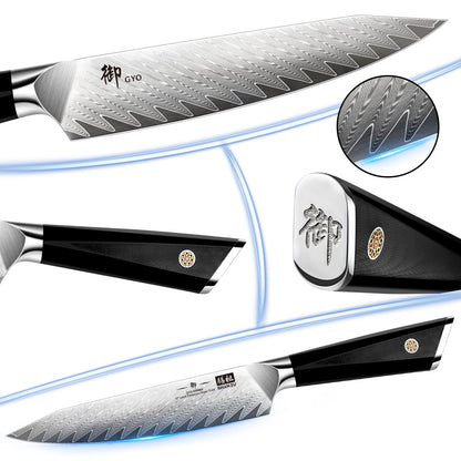 SHAN ZU GYO Damastküchenmesser 15 cm, Allzweckmesser mit G10 Griff