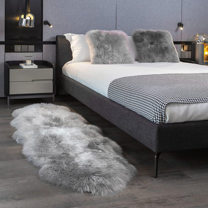 MYLUNE HOME Lammfell Teppich – Echt gross 170x60cm Grau