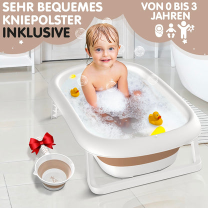 FawnsLife Babybadewanne faltbar XXL mit Sitz und Wassereimer