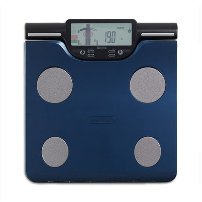 TANITA BC-602 Segmentale Körperanalysewaage - Blau. Blaue, flache Waage zur segmentalen Körperzusammensetzungsanalyse.