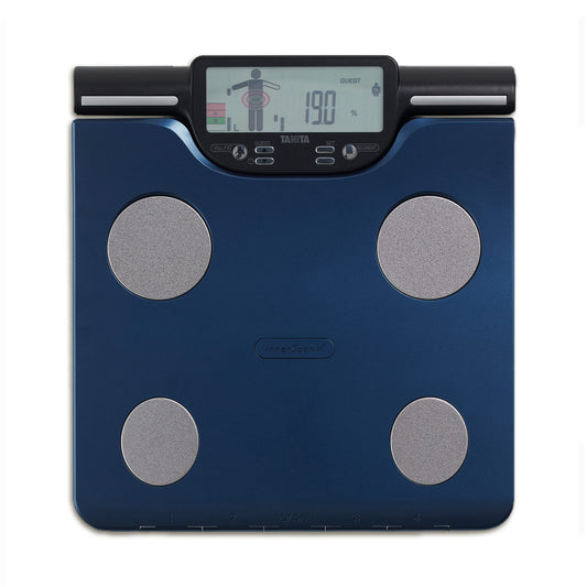 TANITA BC-602 Segmentale Körperanalysewaage - Blau. Blaue, flache Waage zur segmentalen Körperzusammensetzungsanalyse.