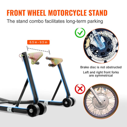 VEVOR Motorrad Montageständer Set Hinterrad U-Typ + L-Typ 0,39 t