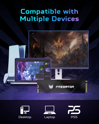 acer Predator GM7000 Gaming SSD - 2TB M.2 NVMe PCIe Gen4