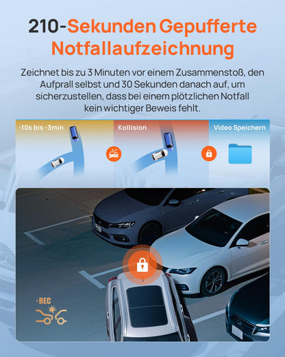 70mai T800E 4K 3-Kanal Dashcam mit HDR, GPS und 64GB SD-Karte