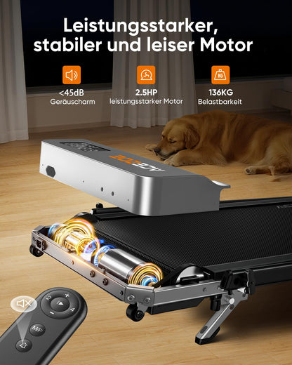 Acezoe P12 Laufband klappbar, Walking Pad mit Steigung, bis 135 kg