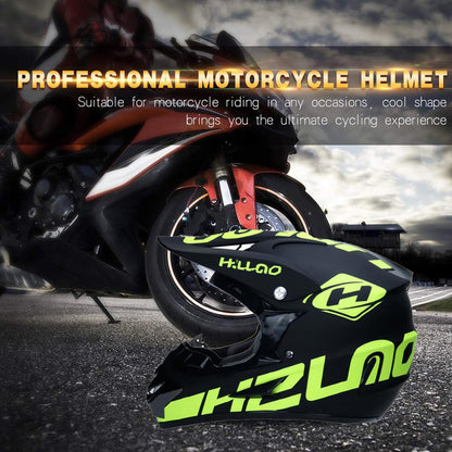 UIGJIOG Motorradhelm Set, Crosshelm mit Schutzbrille und Handschuhen