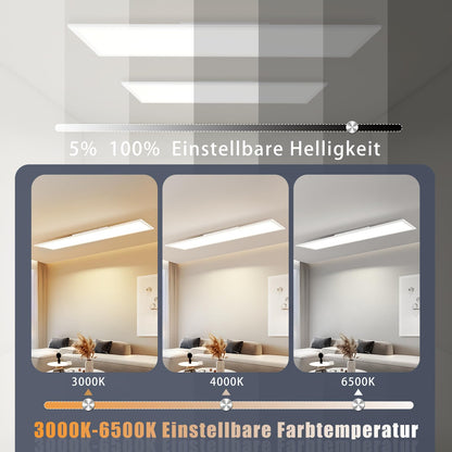CBJKTX LED Panel 120x30 Deckenleuchte – Dimmbar Fernbedienung 40W