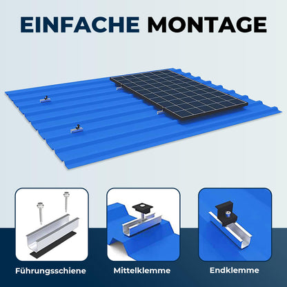 ANFIL Solarpanel Halterung für Flachdach und Metalldach, verstellbar