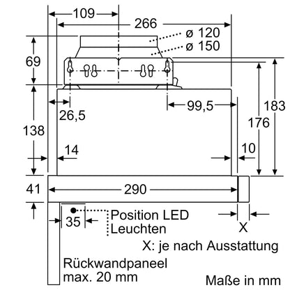 Bosch DFM064W54 Serie 2 Flachschirmhaube 60cm Umluft Abluft