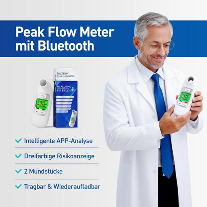 Nascool Peak Flow Meter 2.0 Spirometer mit Bluetooth und App