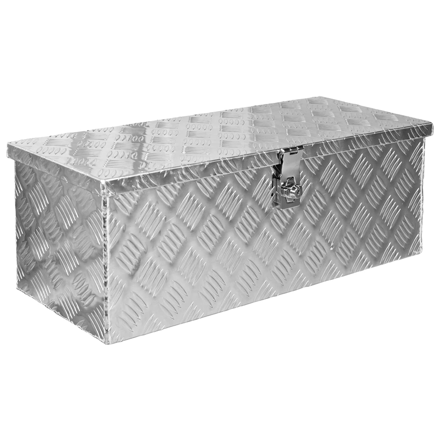 Trucky Truckbox Anhängerbox Aluminium Deichselbox D050. Rechteckige Aluminiumbox zur Montage auf Anhänger-Deichseln für sichere Lagerung.