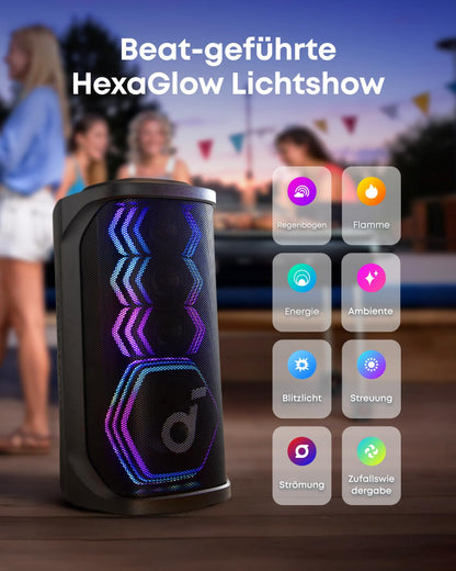 soundcore Rave 3S Party-Lautsprecher mit KI-Karaoke und 2 Mikros