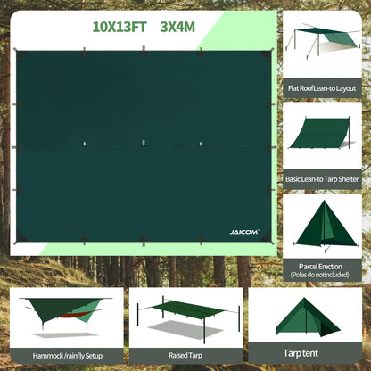 JAICOM Tarp 3x4 m wasserdicht – ultraleichte Camping-Zeltplane
